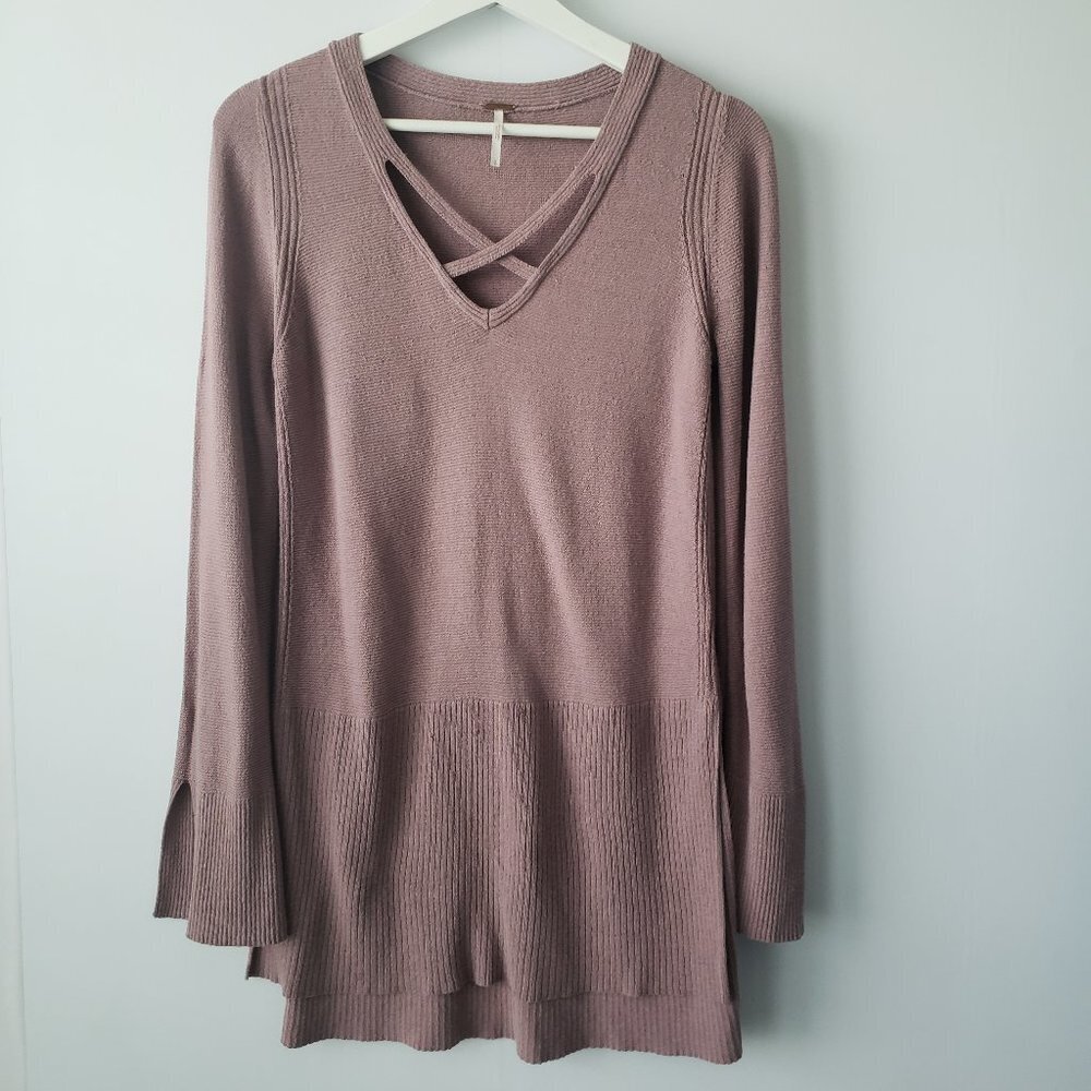 FREE PEOPLE womens Crisscross Tunic Sweater size S